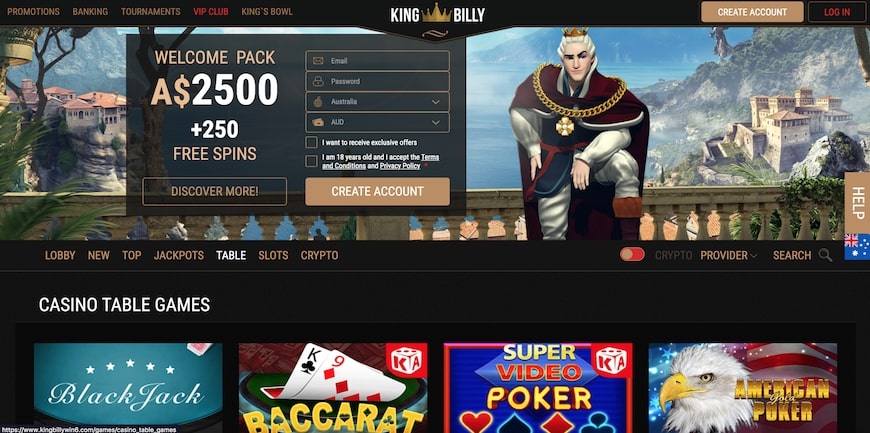 King Billy Online Casino AUS
